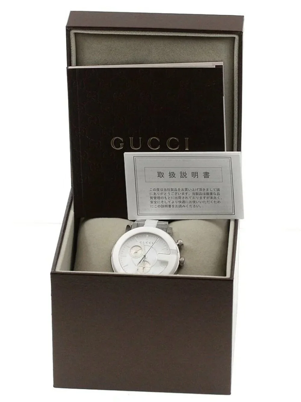 GUCCI G Chrono 101M/YA101345 Chronograph white Dial Quartz Men's Watch